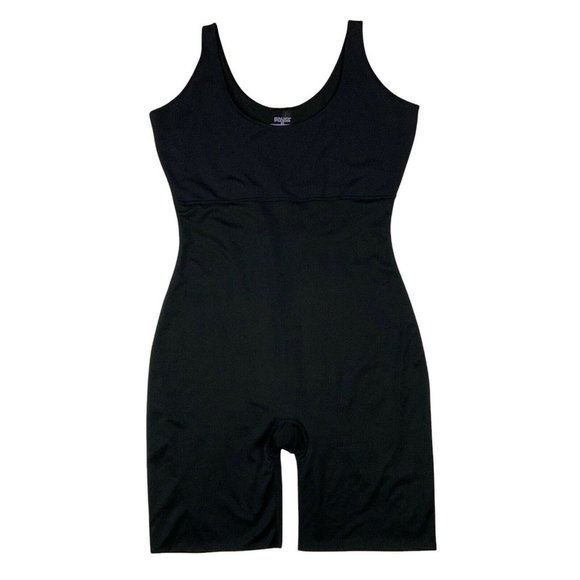 Spanx By Sara Blakely Romper Shapewear Plus 1X Black Sleeveless Scoop Mid Thigh - Picture 12 of 12
